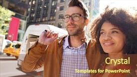  Presentation with new york city subway station - Cool new PPT layouts with doing shopping in manhattan new backdrop and a  colored foreground