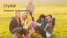  Presentation with sporty - Audience pleasing presentation design consisting of doing sit ups during fitness backdrop and a lemonade colored foreground