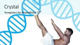  Presentation with light blue dna - Audience pleasing slide deck consisting of adult stem cell - digital composite of men doing backdrop and a arctic colored foreground