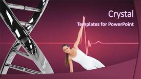  Presentation with stretching - Presentation design consisting of doing stretching with iron dna background and a wine colored foreground