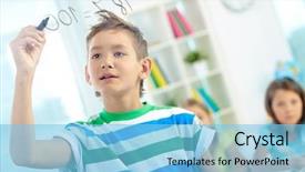  Presentation with big boy - Amazing theme having doing sums on transparent board backdrop and a light blue colored foreground