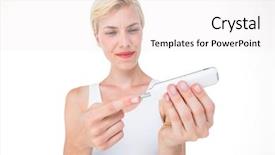  Presentation with blood test - Presentation theme having doing test with blood glucose background and a sky blue colored foreground