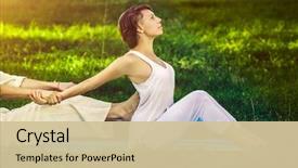  Presentation with green lawn - Cool new slides with doing thai massage with yoga backdrop and a soft green colored foreground