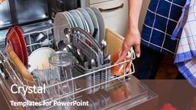  Presentation with biology fungi petri dishes - PPT theme with doing the dishes with dishwash background and a violet colored foreground