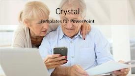  Presentation with tax income - Presentation having declare - senior couple doing the income background and a soft green colored foreground