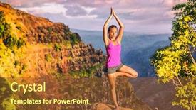  Presentation with wellness nature - Amazing presentation design having hawaii doing vriksasana one leg backdrop and a tawny brown colored foreground