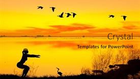  Presentation with meditation - Theme with doing-yoga-and-meditation background and a light gray colored foreground