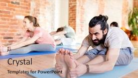  Presentation with healthy lifestyle - Audience pleasing slide deck consisting of doing yoga seated forward bend backdrop and a coral colored foreground