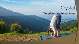 Presentation with sun salutation - Colorful presentation design enhanced with doing yoga sun salutation surya backdrop and a  colored foreground
