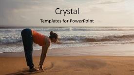  Presentation with sun salutation - Colorful slide set enhanced with doing yoga sun salutation surya backdrop and a  colored foreground