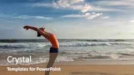  Presentation with sun life - Cool new PPT theme with doing yoga sun salutation surya backdrop and a  colored foreground
