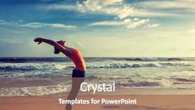  Presentation with surya - Slide deck with doing yoga sun salutation surya background and a coral colored foreground