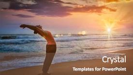  Presentation with surya - Audience pleasing presentation design consisting of doing yoga sun salutation surya backdrop and a tawny brown colored foreground