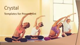  Presentation with group of diverse people - Audience pleasing slide set consisting of doing yoga wellness and healthy backdrop and a cream colored foreground