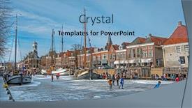  Presentation with canals - Cool new slides with dokkum-netherlands-february-14-2021 backdrop and a light blue colored foreground