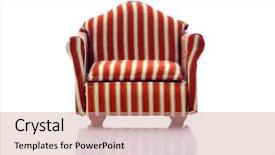  Presentation with furniture - PPT theme with doll furniture miniature furniture isolated background and a coral colored foreground