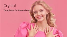  Presentation with cosmetics beauty - Theme consisting of doll-like-appearance-cute-beautiful and a coral colored foreground