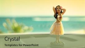  Presentation with hula dancing - Beautiful slide set featuring doll on hawaii car road backdrop and a mint green colored foreground