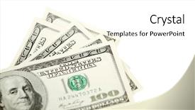  Presentation with economy - Slide set consisting of dollar abstract background against white background and a white colored foreground