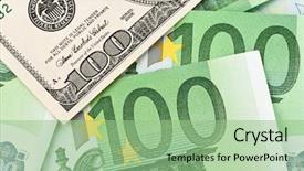  Presentation with euro - PPT layouts with dollar and euro notes symbol background and a seafoam green colored foreground