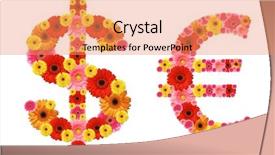  Presentation with dollar sign - Cool new PPT layouts with dollar and euro sign backdrop and a coral colored foreground