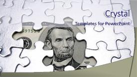  Presentation with five kinds of livestock - Presentation with dollar banknote and jigsaw puzzle background and a sky blue colored foreground