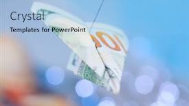  Presentation with airplane - Presentation design consisting of dollar-banknote-paper-airplane background and a light blue colored foreground