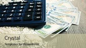  Presentation with rice grains - Cool new slides with dollar banknotes calculator and rice backdrop and a soft green colored foreground