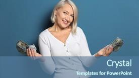  Presentation with dollar - Beautiful presentation design featuring dollar banknotes on color background backdrop and a ocean colored foreground