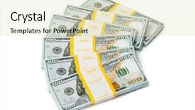  Presentation with money - Colorful slides enhanced with dollar bill - bundles of money isolated backdrop and a soft green colored foreground