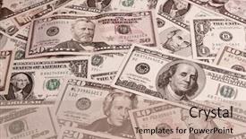  Presentation with banknotes - Amazing slide deck having dollar bill - closeup of assorted american banknotes backdrop and a coral colored foreground