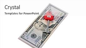  Presentation with 20 dollar bill - Audience pleasing theme consisting of dollar bill and safe key backdrop and a  colored foreground