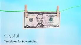  Presentation with money laundering - Beautiful PPT theme featuring clothes pins money-laundering backdrop and a cool aqua colored foreground