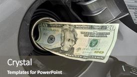  Presentation with gas pump - Cool new presentation theme with dollar bill in a gas backdrop and a gray colored foreground