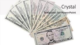  Presentation with 20 dollar bill - Beautiful presentation theme featuring dollar bills fanned backdrop and a white colored foreground