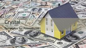  Presentation with financial crisis - PPT theme having dollar bills housing crisis background and a  colored foreground