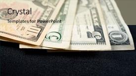  Presentation with floating dollar bills - Presentation enhanced with dollar bills on a black background and a soft green colored foreground