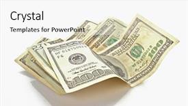  Presentation with floating dollar bills - Colorful presentation enhanced with dollar bills on a white backdrop and a  colored foreground