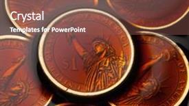  Presentation with crude oil - Presentation theme consisting of dollar coins in the crude oil - barrel price concept background and a violet colored foreground