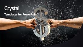  Presentation with fall - Presentation theme consisting of dollar currency fall background and a  colored foreground