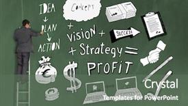  Presentation with economy - Colorful PPT theme enhanced with dollar economy - rear view of businessman touching backdrop and a gray colored foreground