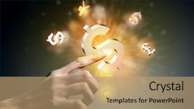  Presentation with magic symbols - Beautiful slides featuring dollar euro pound yen - currency glowing symbols backdrop and a coral colored foreground