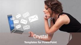  Presentation with business communication - Slide deck having dollar euro pound yen - man holding laptop with business background and a  colored foreground