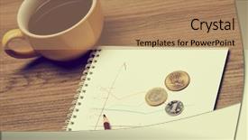  Presentation with concept - Slide deck enhanced with dollar euro yuan - business concept background and a  colored foreground