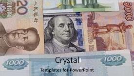  Presentation with world currency - PPT layouts enhanced with dollar euro yuan - currency leading countries background and a  colored foreground