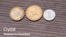  Presentation with different - PPT theme enhanced with dollar euro yuan - different coins background and a  colored foreground