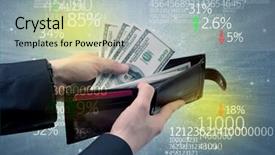  Presentation with stock exchange - Slides having dollar from wallet with stock background and a light gray colored foreground