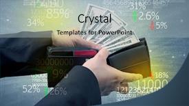  Presentation with stock exchange - Presentation theme having dollar from wallet with stock background and a light blue colored foreground