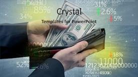  Presentation with stock exchange - Amazing slides having dollar from wallet with stock backdrop and a light gray colored foreground
