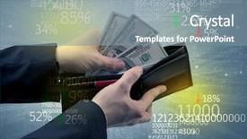  Presentation with stock exchange - Beautiful slides featuring dollar from wallet with stock backdrop and a seafoam green colored foreground